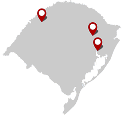 Mapa de atuação no Rio Grande do Sul